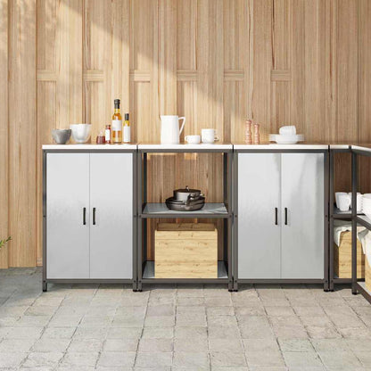 Set di Stoccaggio per Cucina 3 pcs Argento 180 x 50 x 92 cm