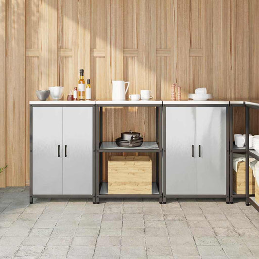 Set di Stoccaggio per Cucina 3 pcs Argento 180 x 50 x 92 cm