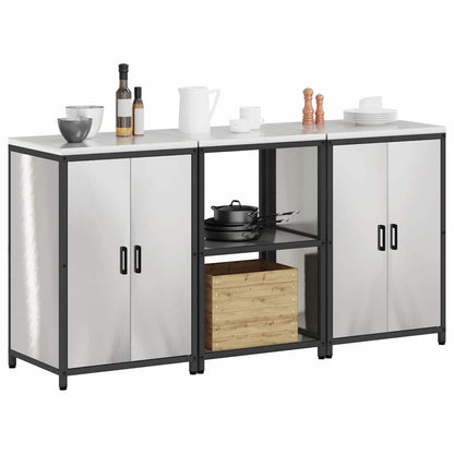 Set di Stoccaggio per Cucina 3 pcs Argento 180 x 50 x 92 cm