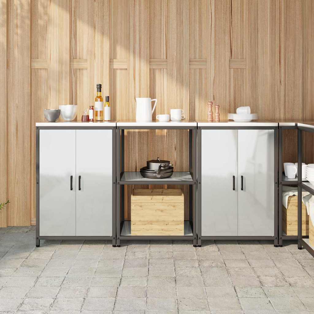 Set di Stoccaggio per Cucina 3 pcs Argento 180 x 50 x 92 cm