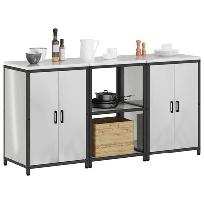 Set di Stoccaggio per Cucina 3 pcs Argento 180 x 50 x 92 cm