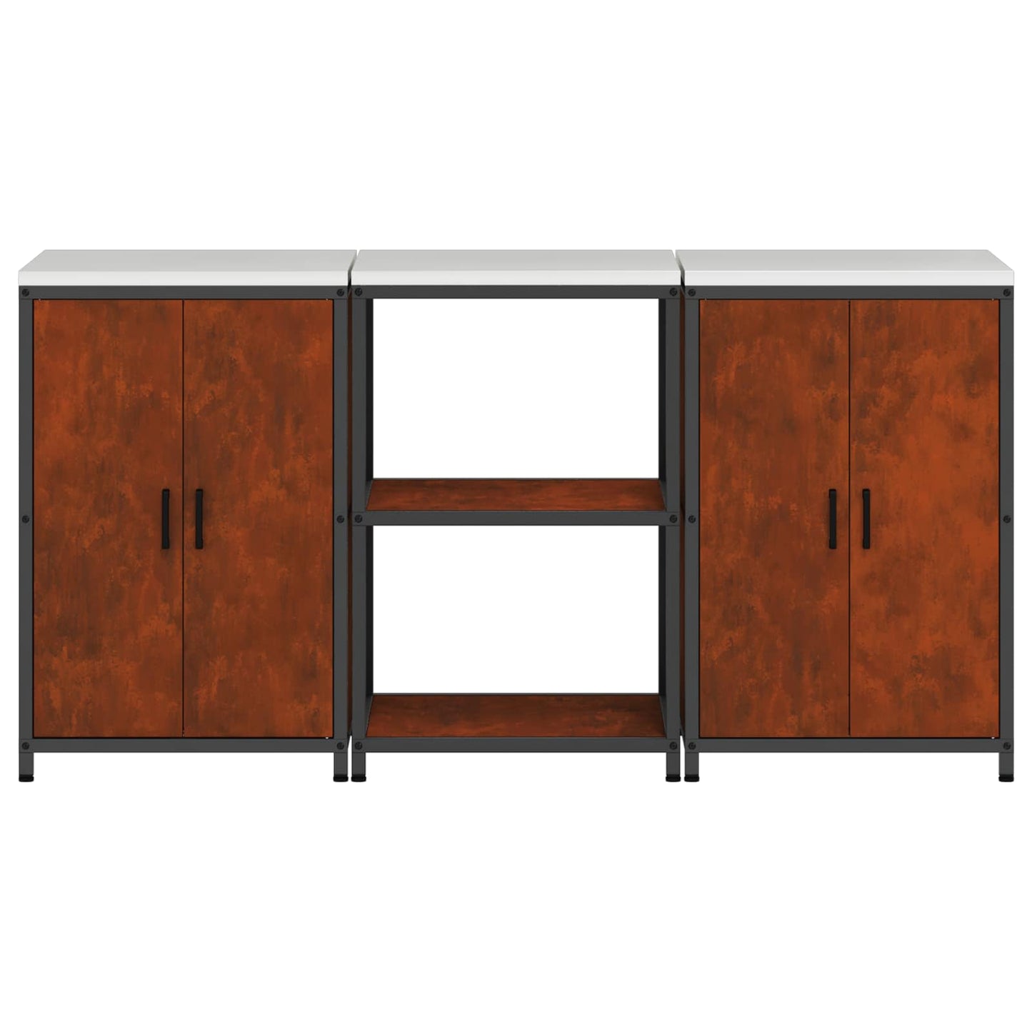 Set di Stoccaggio per Cucina HATTEM 3 pz Ruggine Acciaio