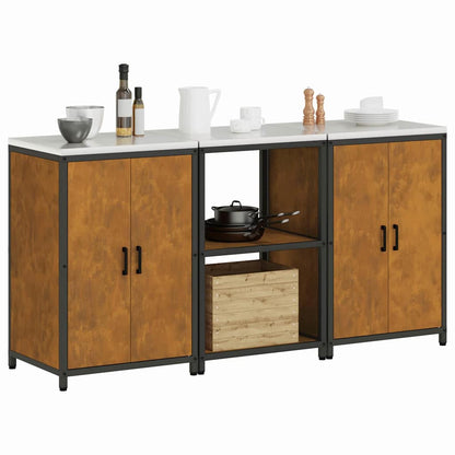 Set di Stoccaggio per Cucina 3 pcs Ruggine 180 x 50 x 92 cm