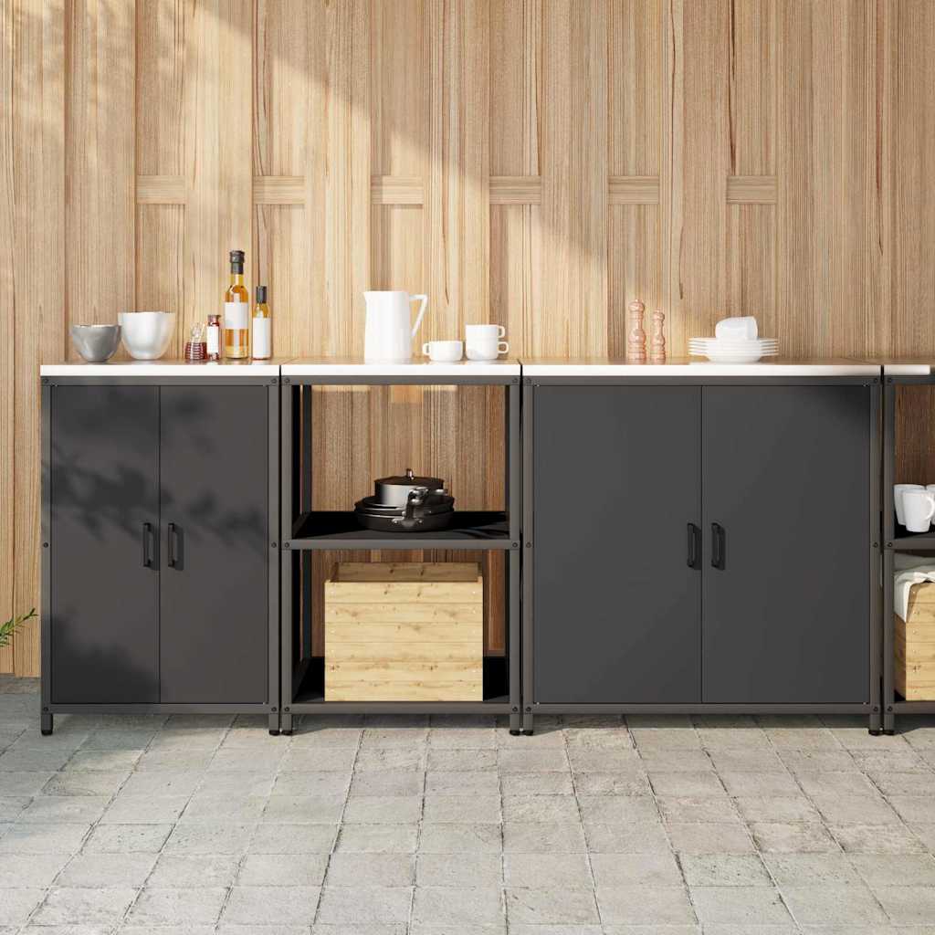 Set di Stoccaggio per Cucina Altro 3 pcs Nero 210 x 50 x 92 cm