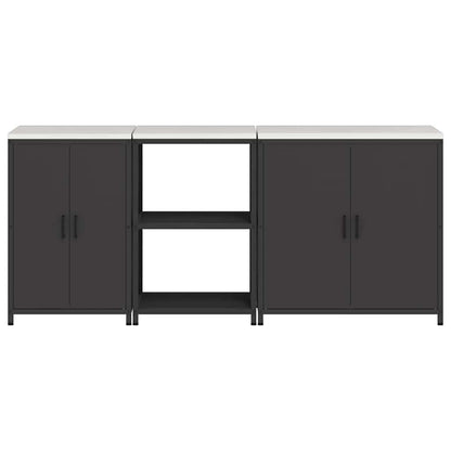 Set di Stoccaggio per Cucina Altro 3 pcs Nero 210 x 50 x 92 cm