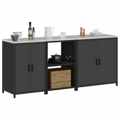 Set di Stoccaggio per Cucina Altro 3 pcs Nero 210 x 50 x 92 cm