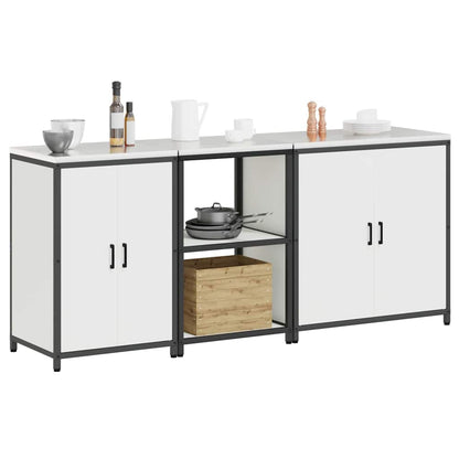 Set di Stoccaggio per Cucina 3 pcs Bianco 210 x 50 x 92 cm