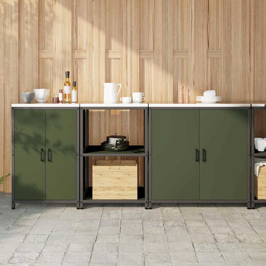 Set di Stoccaggio per Cucina 3 pcs Verde oliva 210 x 50 x 92 cm