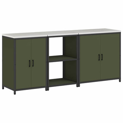 Set di Stoccaggio per Cucina 3 pcs Verde oliva 210 x 50 x 92 cm