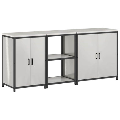 Set di Stoccaggio per Cucina 3 pcs Argento 210 x 50 x 92 cm