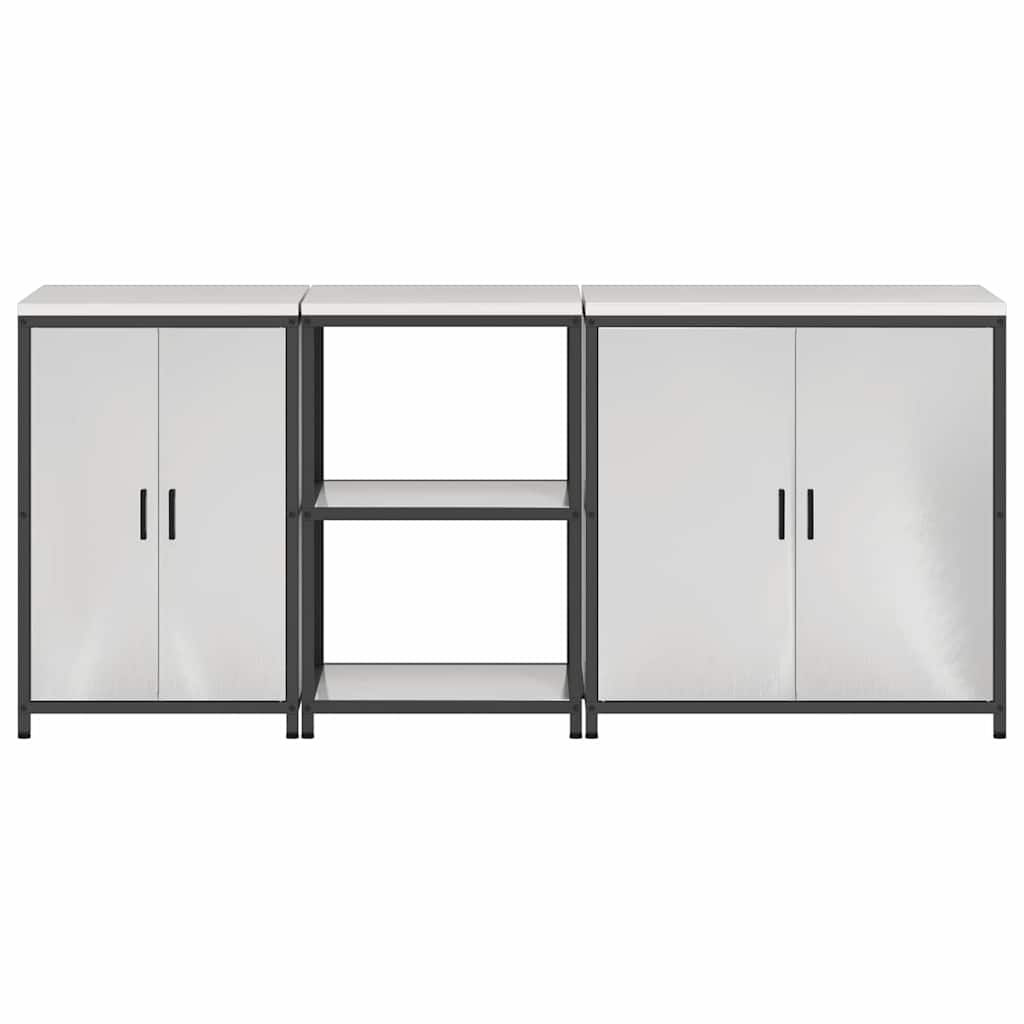Set di Stoccaggio per Cucina 3 pcs Argento 210 x 50 x 92 cm