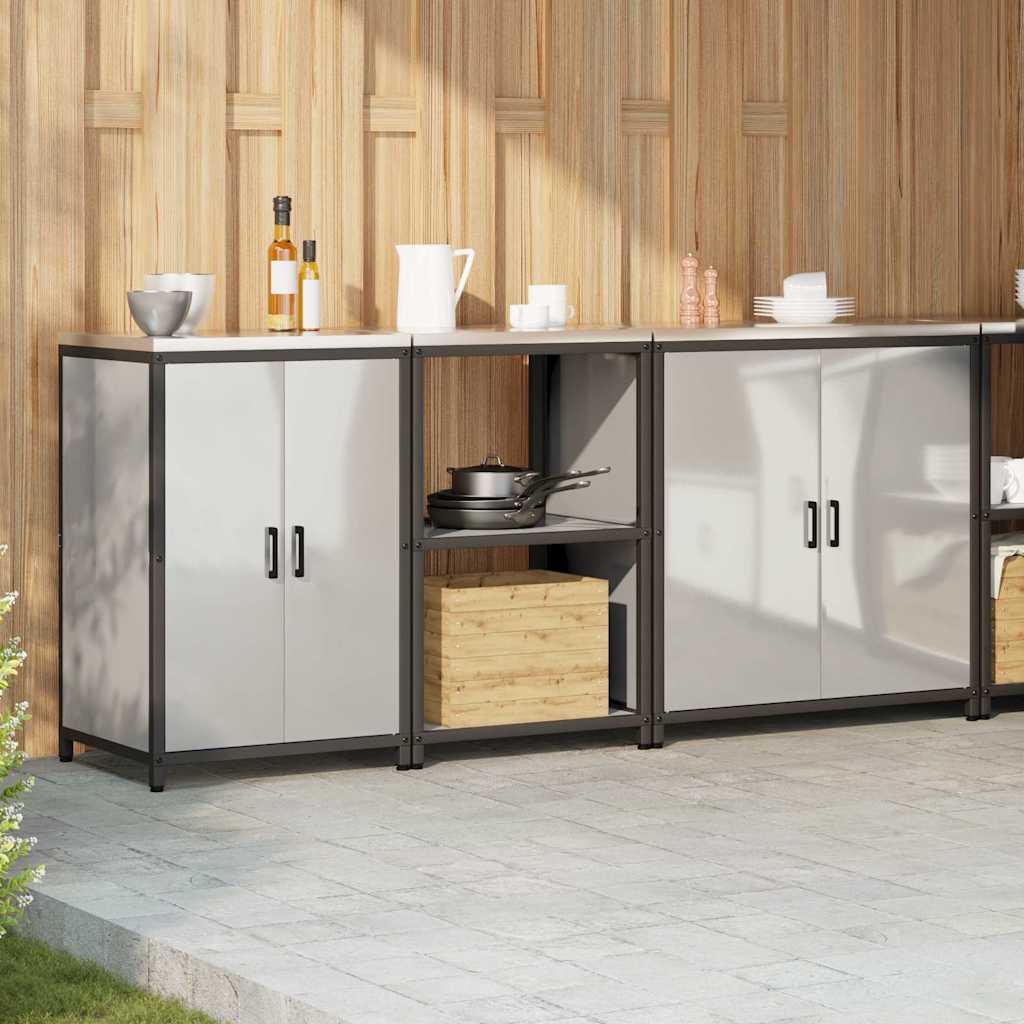 Set di Stoccaggio per Cucina 3 pcs Argento 210 x 50 x 92 cm