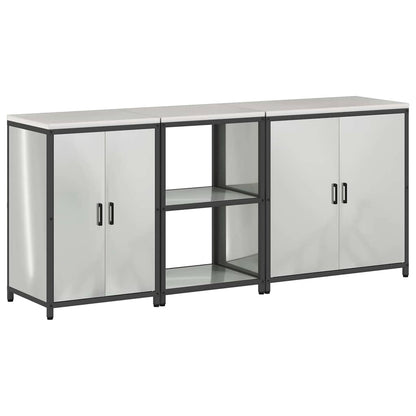 Set di Stoccaggio per Cucina 3 pcs Argento 210 x 50 x 92 cm