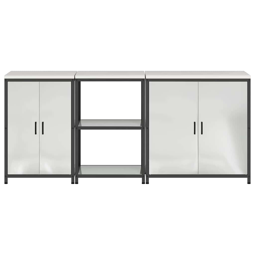 Set di Stoccaggio per Cucina 3 pcs Argento 210 x 50 x 92 cm