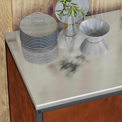 Set di Stoccaggio per Cucina con lo scaffale 3 pcs Ruggine | homemem39