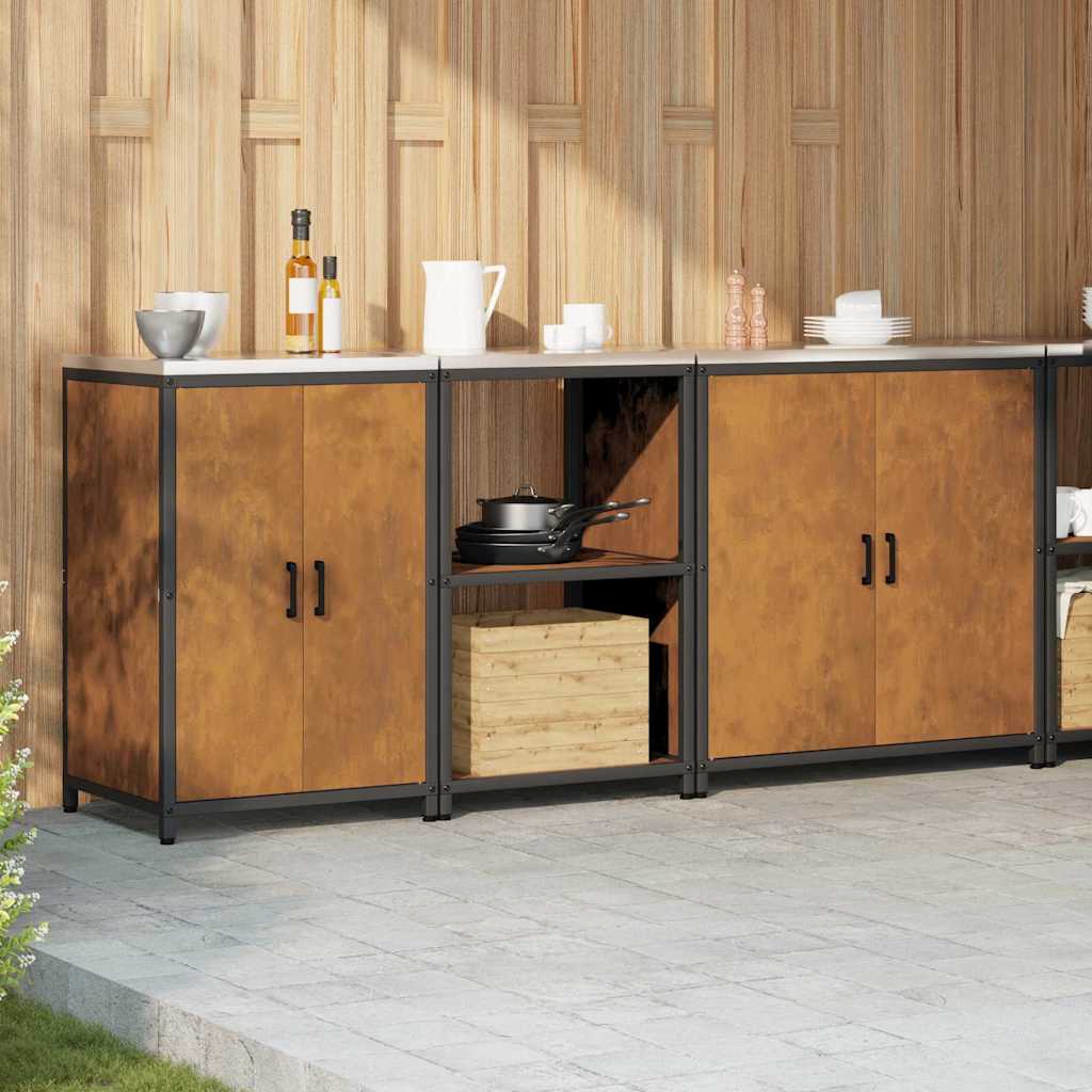 Set di Stoccaggio per Cucina 3 pcs Ruggine 210 x 50 x 92 cm