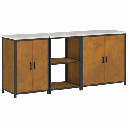 Set di Stoccaggio per Cucina 3 pcs Ruggine 210 x 50 x 92 cm