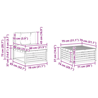 Set di divani da esterno 5 pz Bianco e Antracite