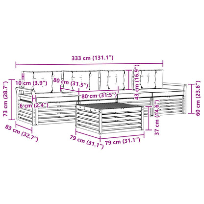 Set di divani da esterno 5 pz Bianco e Antracite