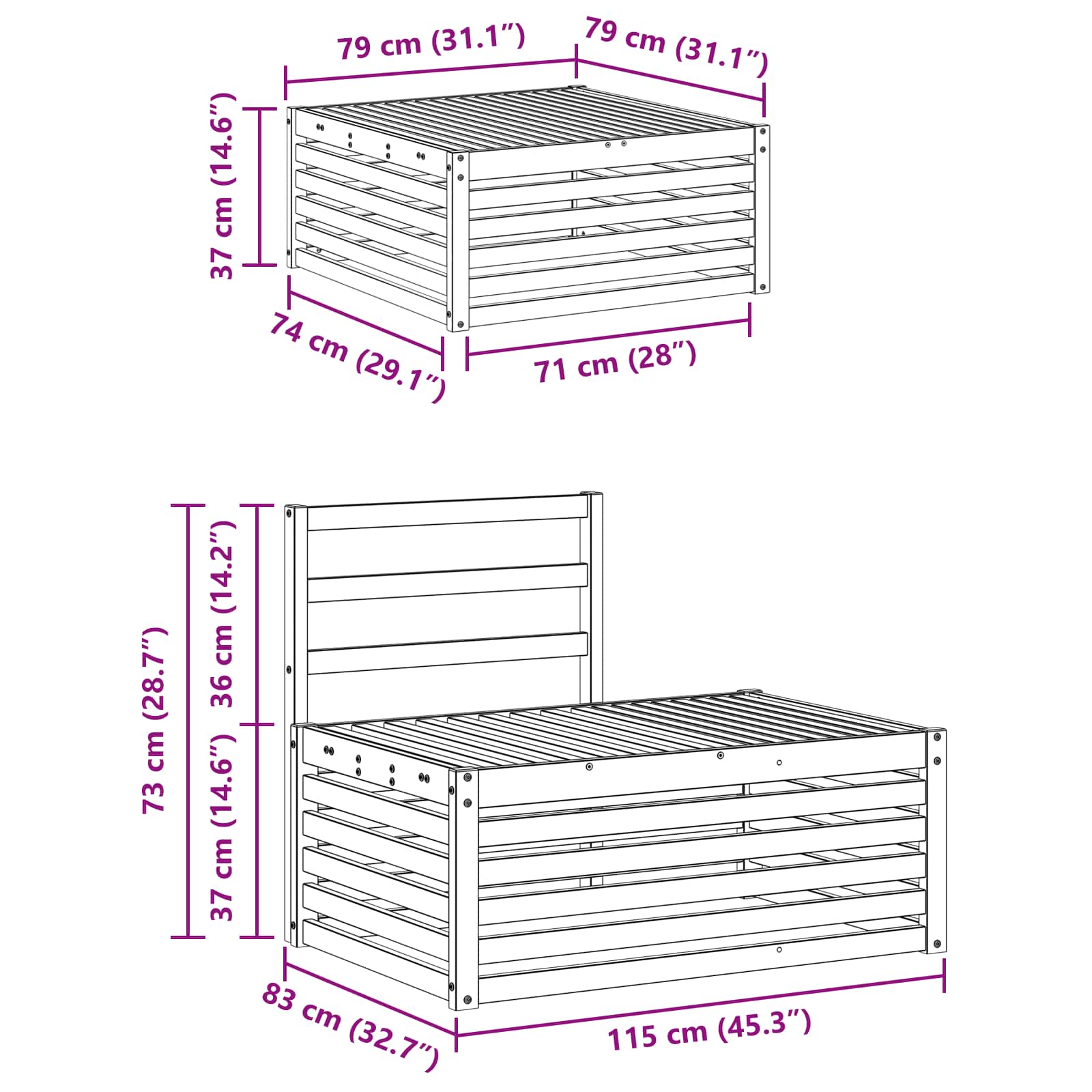 Set di divani da esterno 4 Pezzo | homemem39