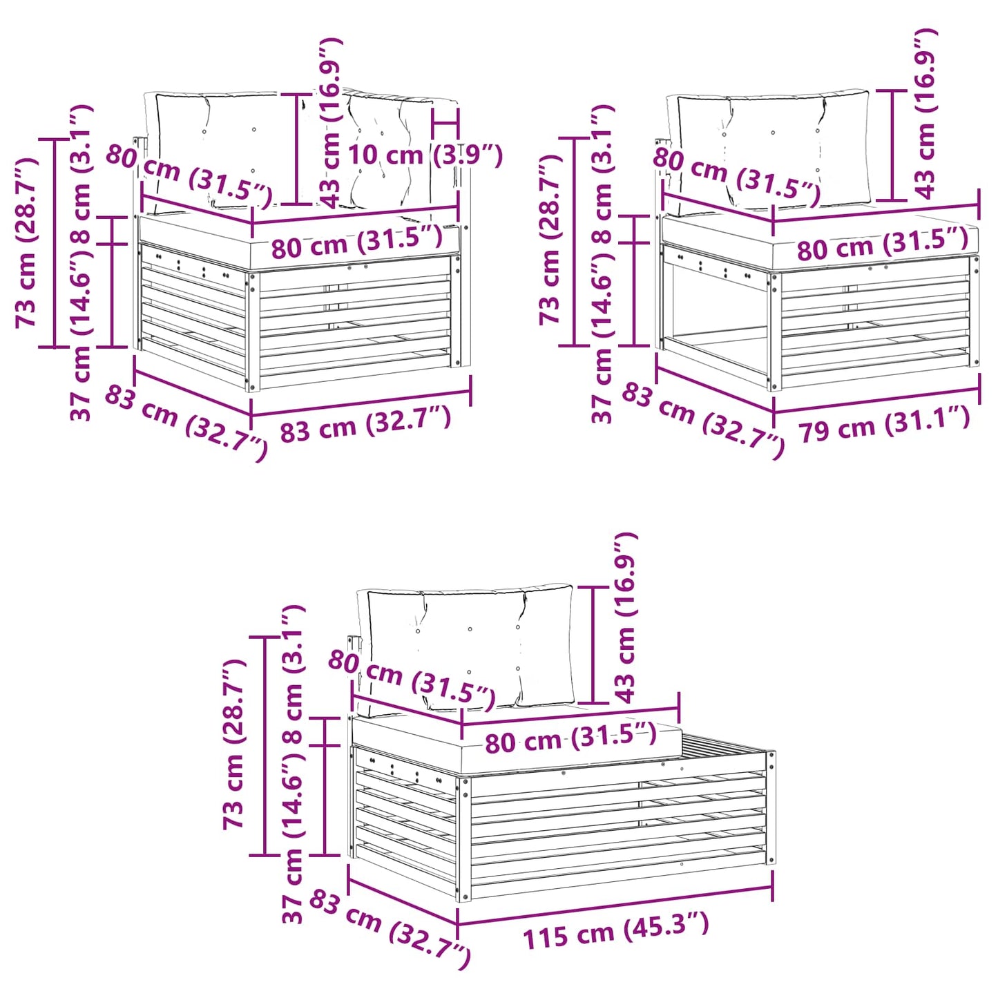 Set divani 5 Pezzo 277,5 x 198,5 x 73 cm | homemem39