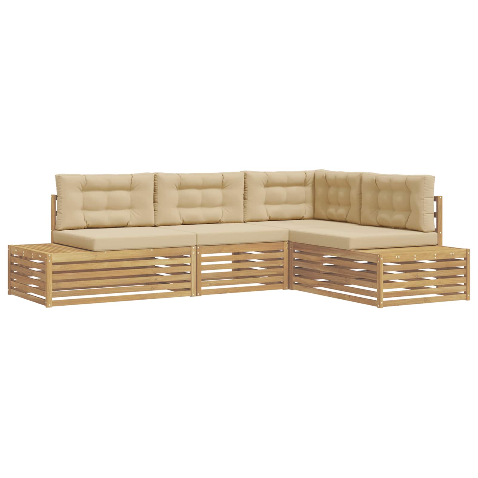 4 Pezzo Set di divani da esterno Poliestere Bianco | homemem39