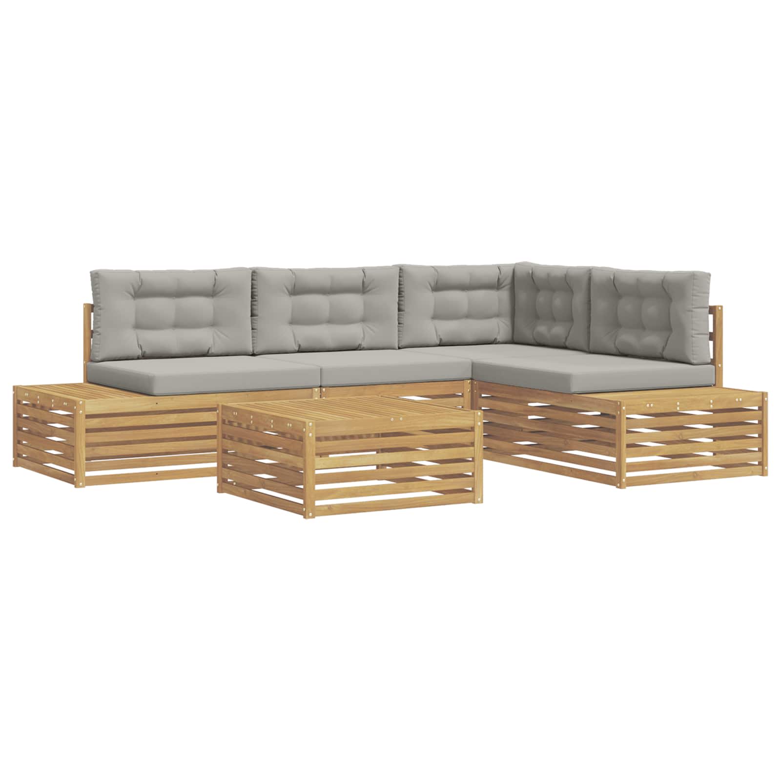 5 Pezzo Set di divani da esterno Poliestere Bianco | homemem39