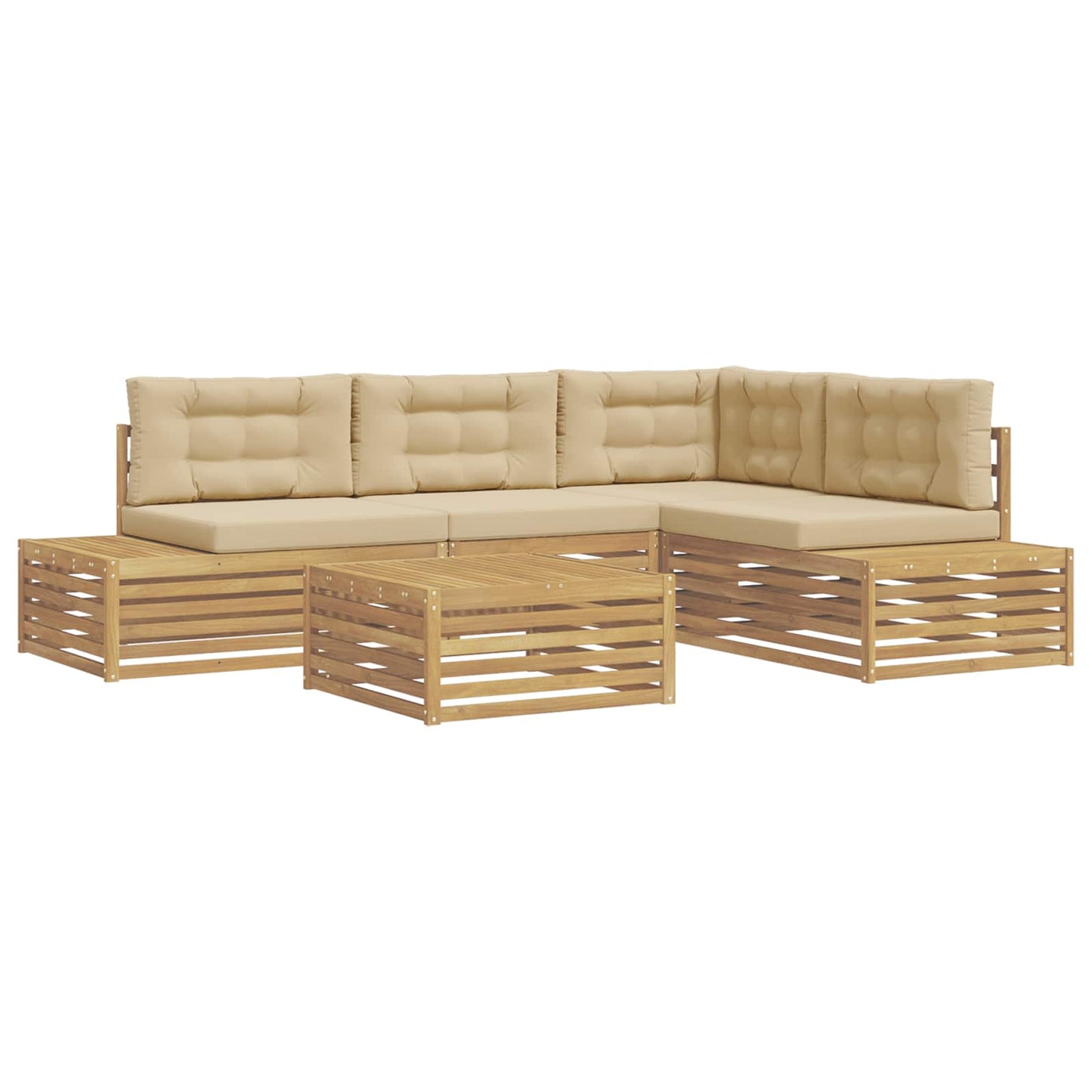 5 Pezzo Set di divani da esterno Poliestere Bianco | homemem39