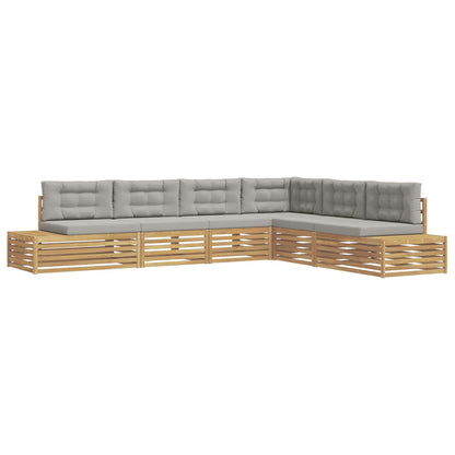 6 Pezzo Set di divani da esterno Poliestere Bianco | homemem39