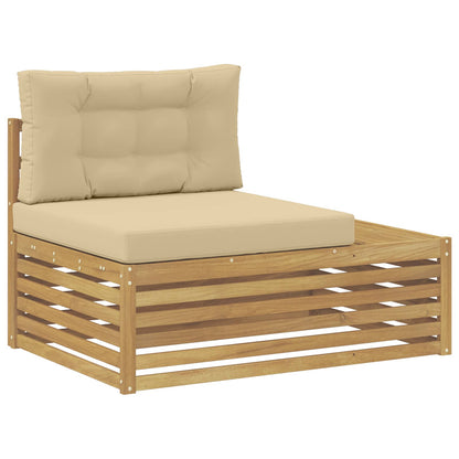 6 Pezzo Set di divani da esterno Poliestere Bianco | homemem39