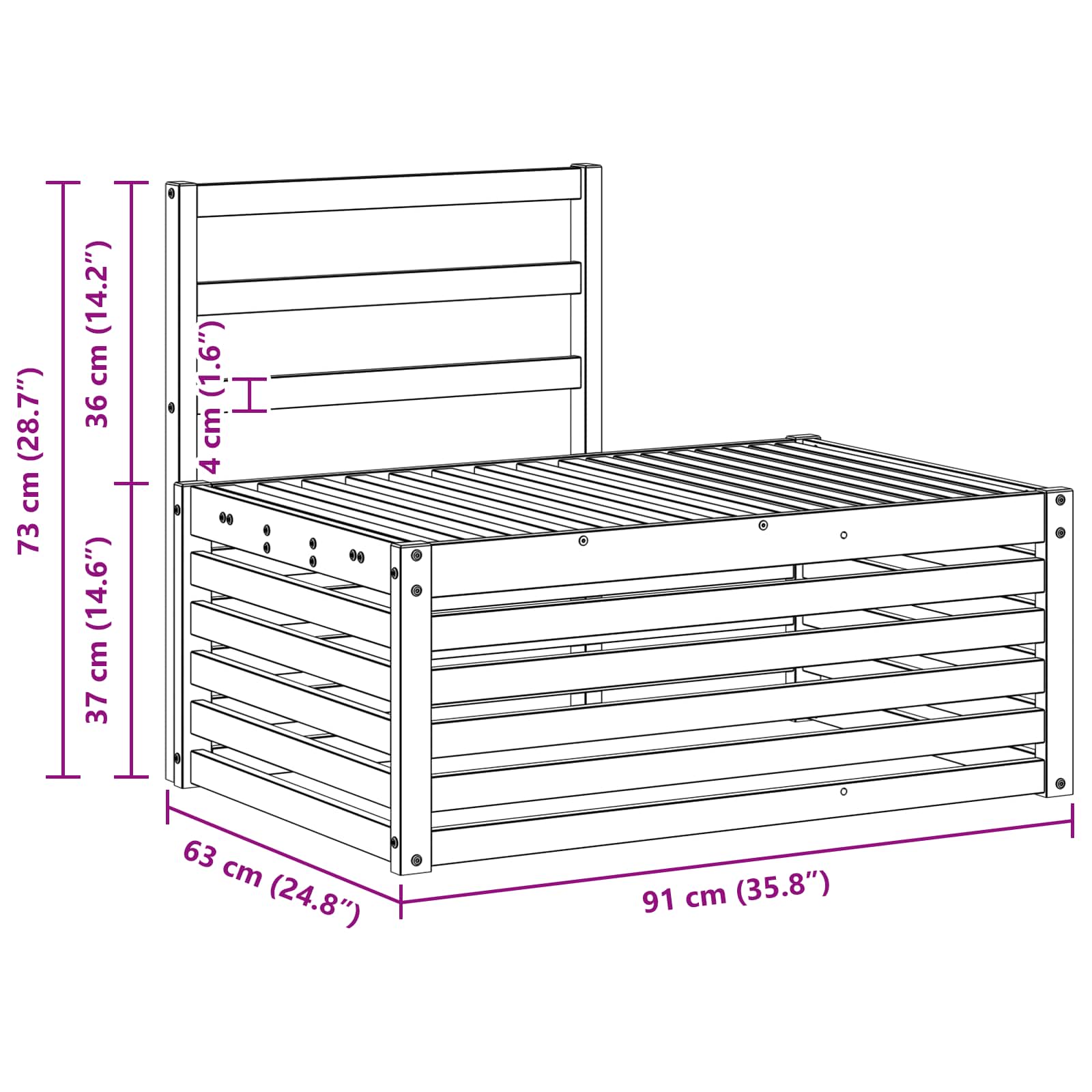 Set di divani da esterno 3 Pezzo Bianco 182,5 x 63 x 73 cm | homemem39