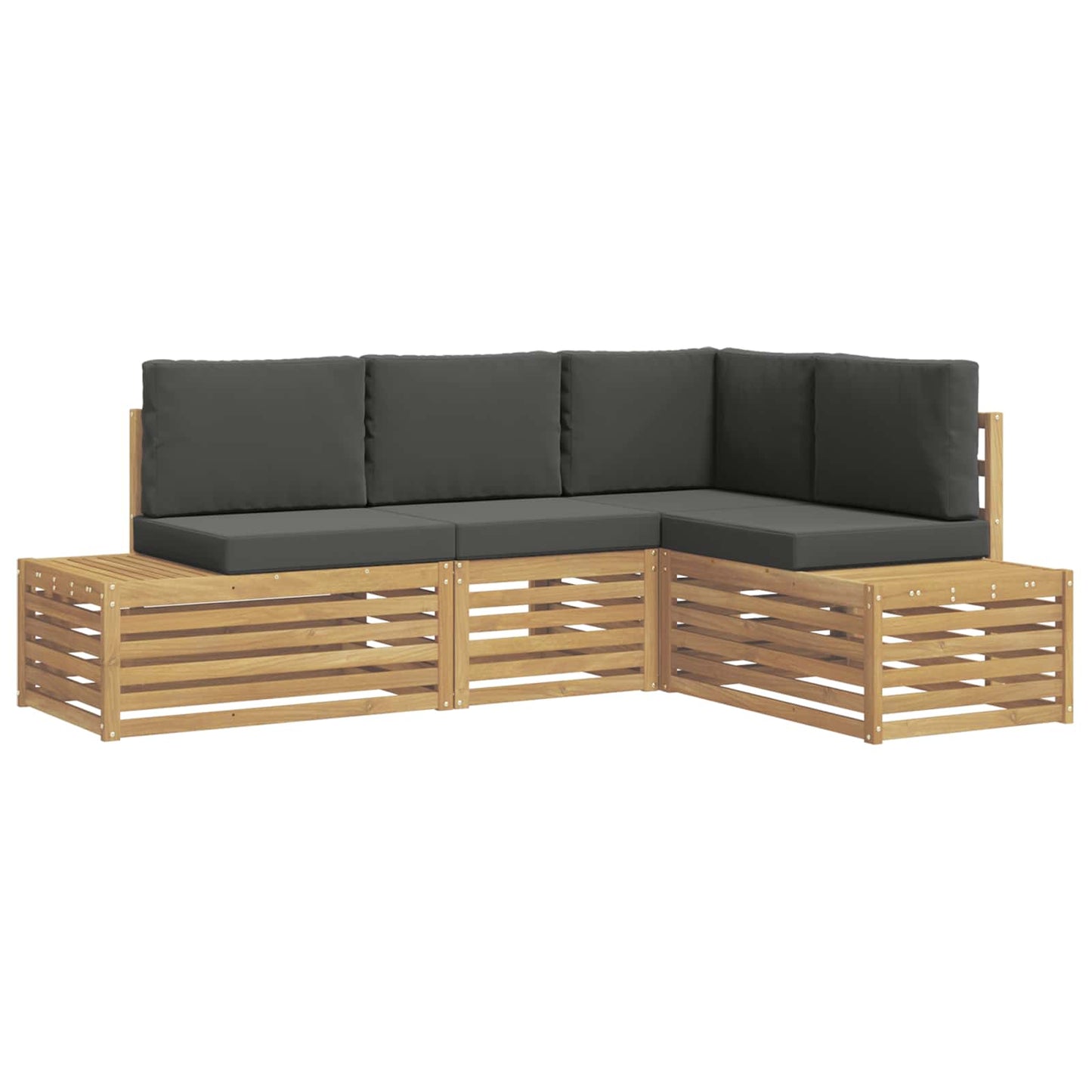 Set di divani da esterno con cuscino 4 Pezzo Bianco e Antracite | homemem39