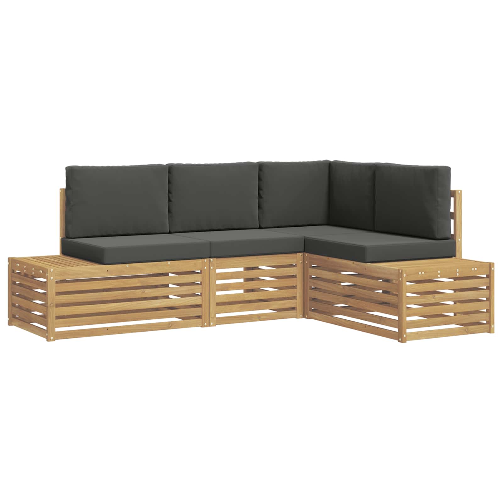Set di divani da esterno con cuscino 4 Pezzo Bianco e Antracite | homemem39