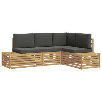 Set di divani da esterno con cuscino 4 Pezzo Bianco e Antracite | homemem39