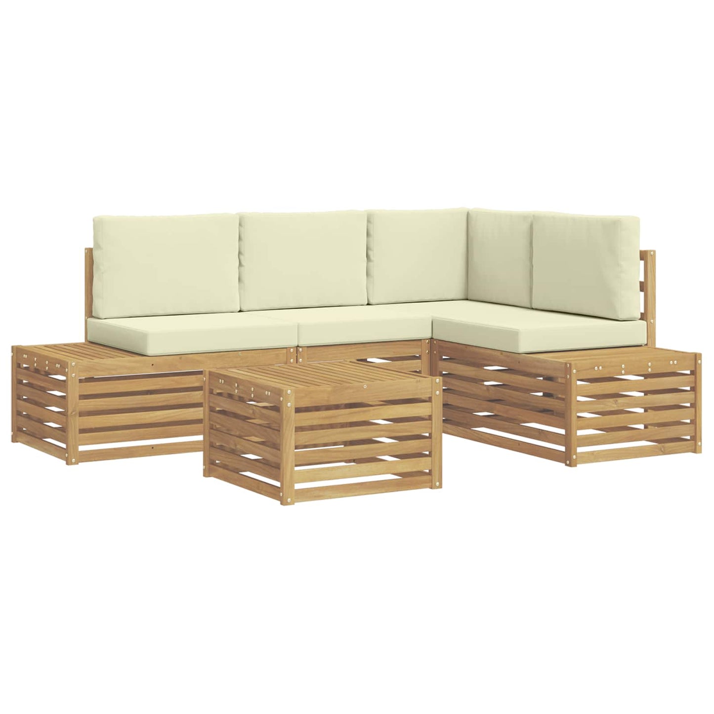 Set di divani da esterno Bianco 59 x 59 x 37 cm Poliestere | homemem39