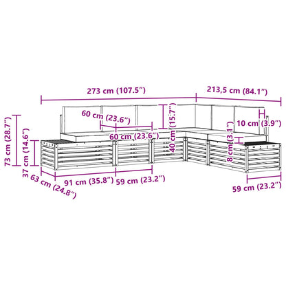Set di divani da esterno Bianco 273 x 213,5 x 73 cm Poliestere | homemem39