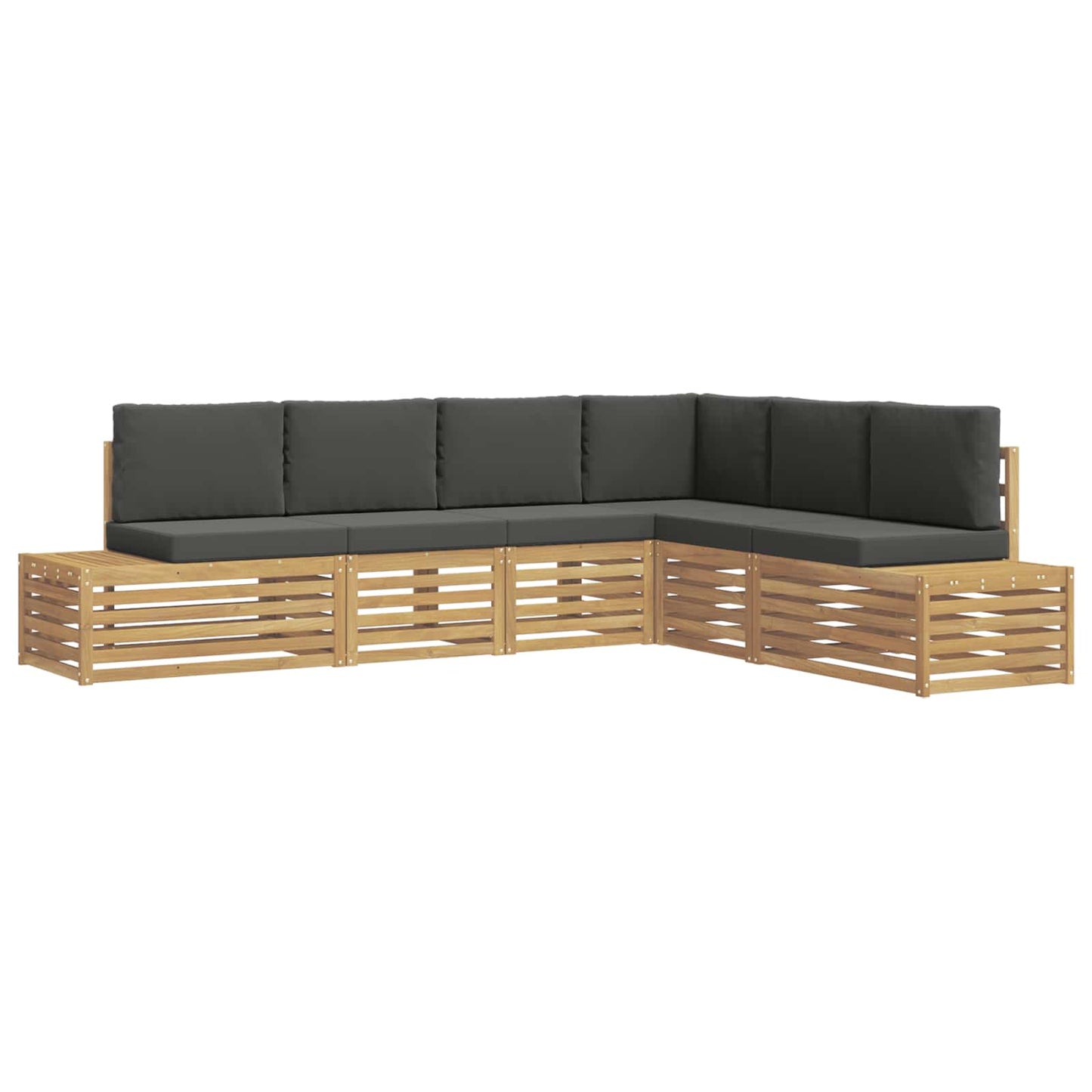 Set di divani da esterno con cuscino 6 Pezzo Bianco e Antracite | homemem39