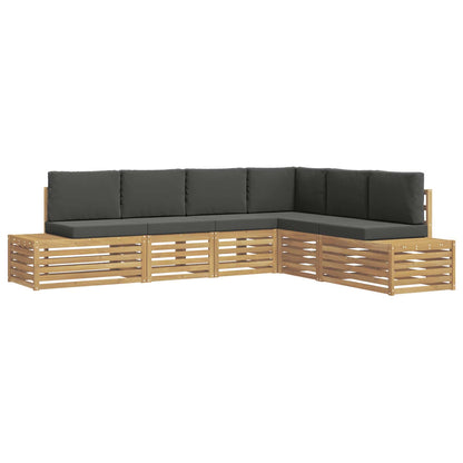 Set di divani da esterno con cuscino 6 Pezzo Bianco e Antracite | homemem39