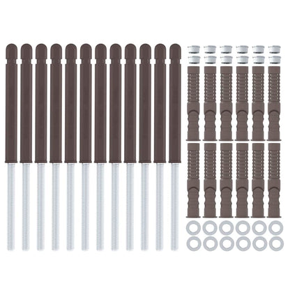 Supporti per Mensole Flottanti 12 pcs Beige Ø10 x 170 mm | homemem39