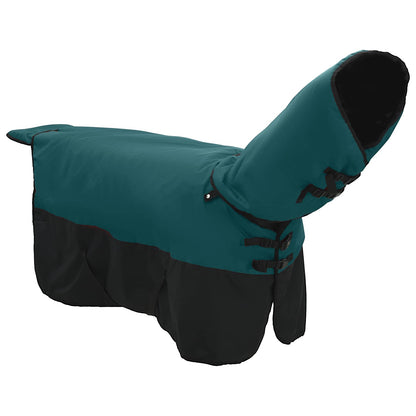 Coperta per Cavalli Verde Scuro e Nero 135 cm Poliestere
