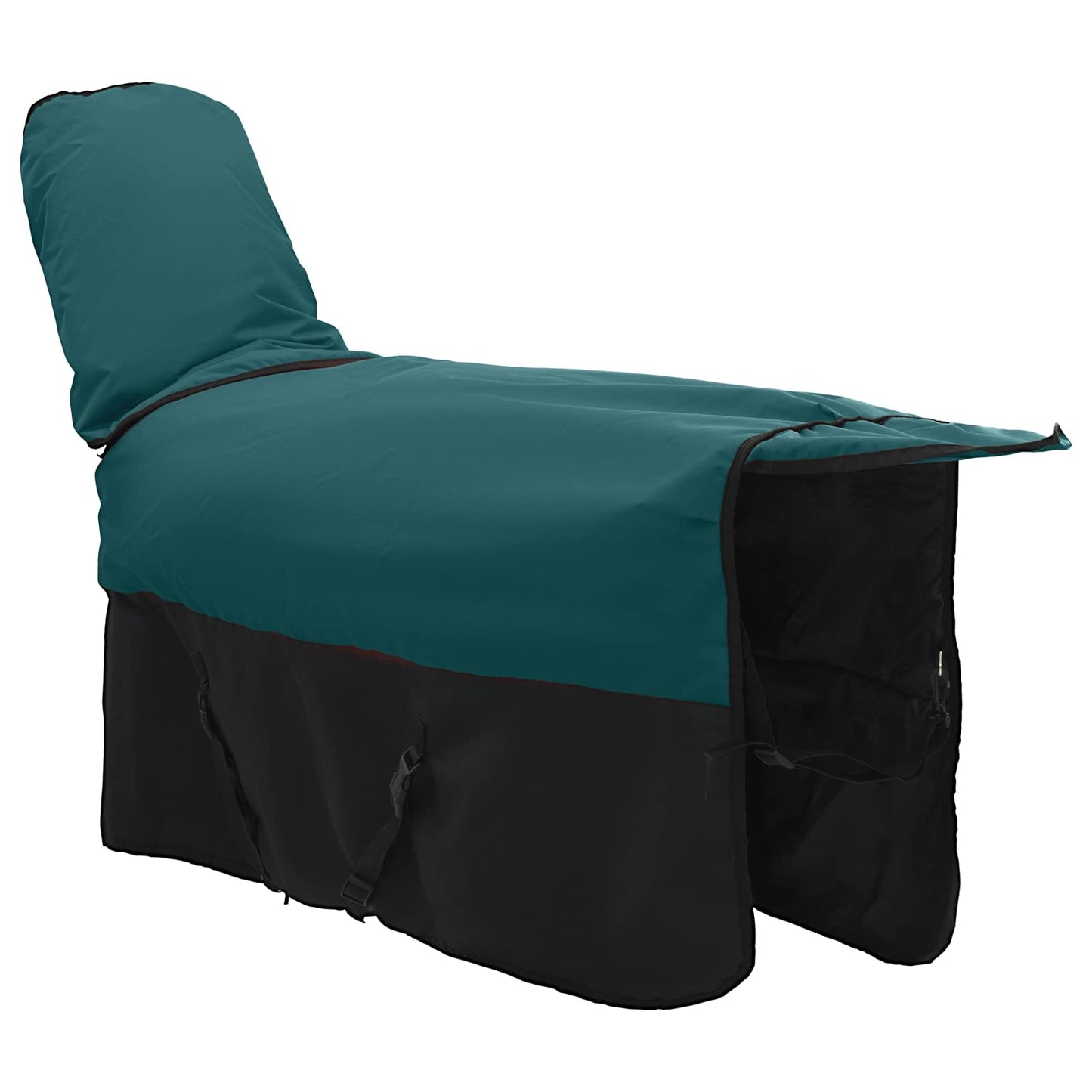 Coperta per Cavalli Verde Scuro e Nero 135 cm Poliestere