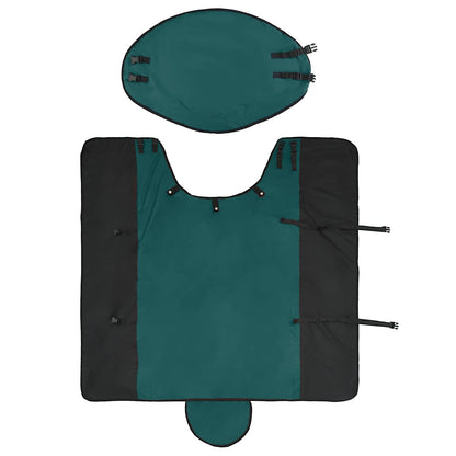 Coperta per Cavalli Verde Scuro e Nero 135 cm Poliestere