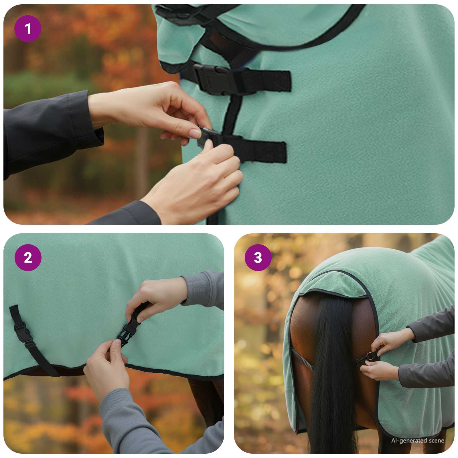 Coperta per Cavalli Verde speciale 95 cm Poliestere | homemem39