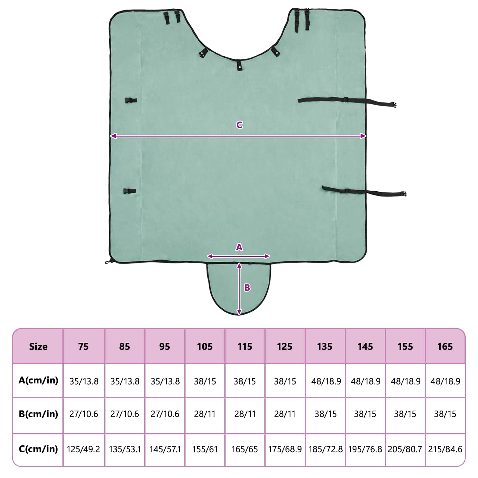 Coperta per Cavalli Verde speciale 125 cm Poliestere | homemem39