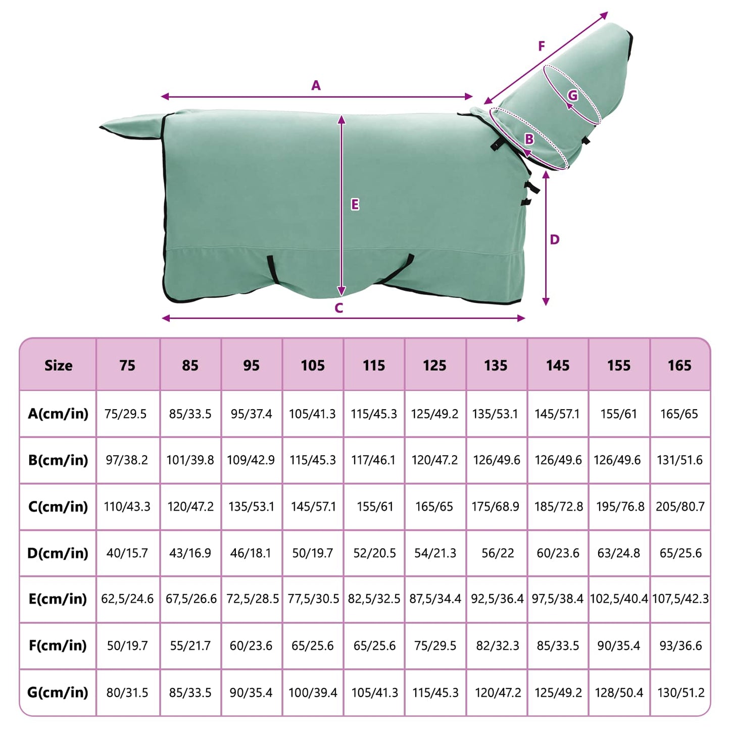 Coperta per Cavalli Verde speciale 155 cm Poliestere | homemem39