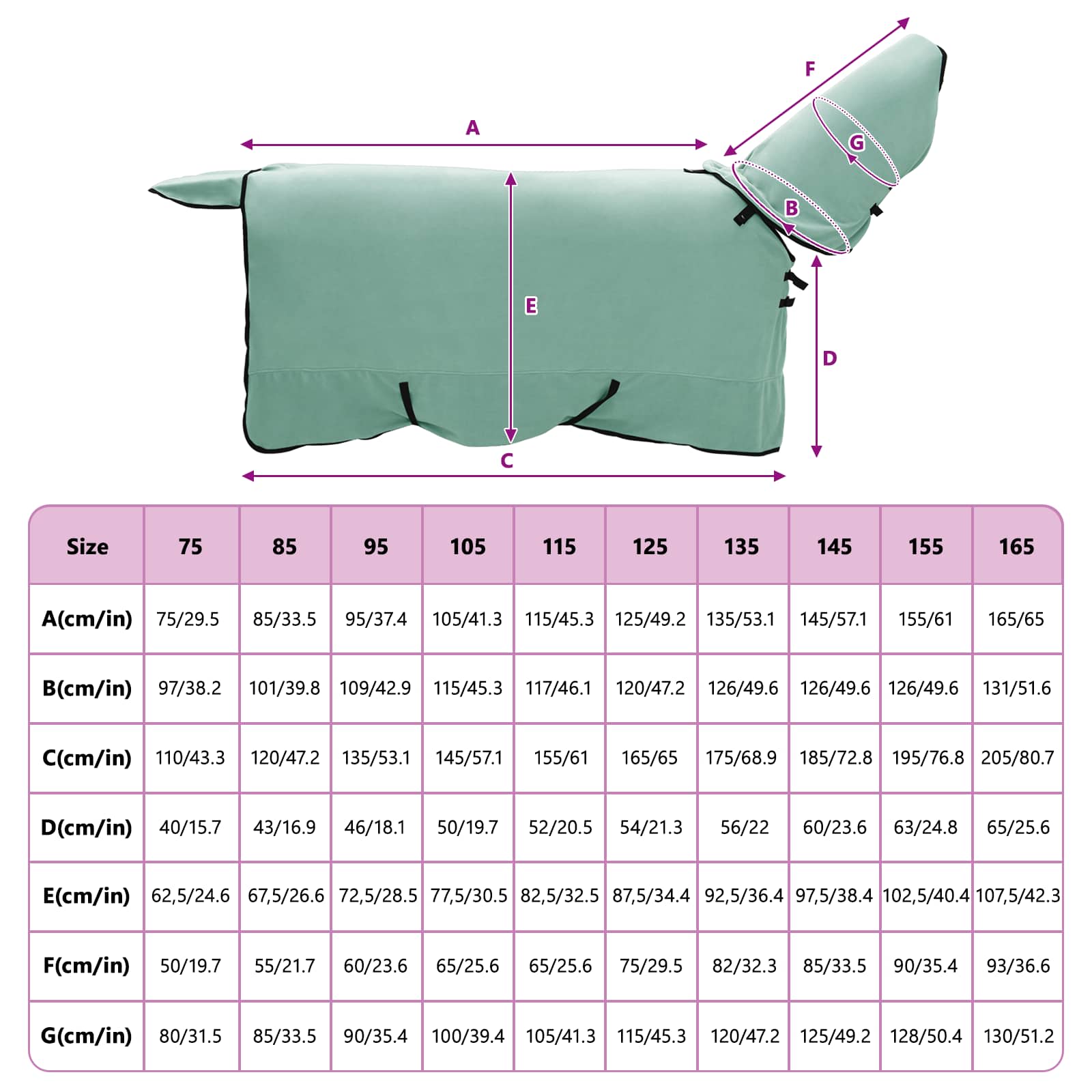 Coperta per Cavalli Verde speciale 155 cm Poliestere | homemem39