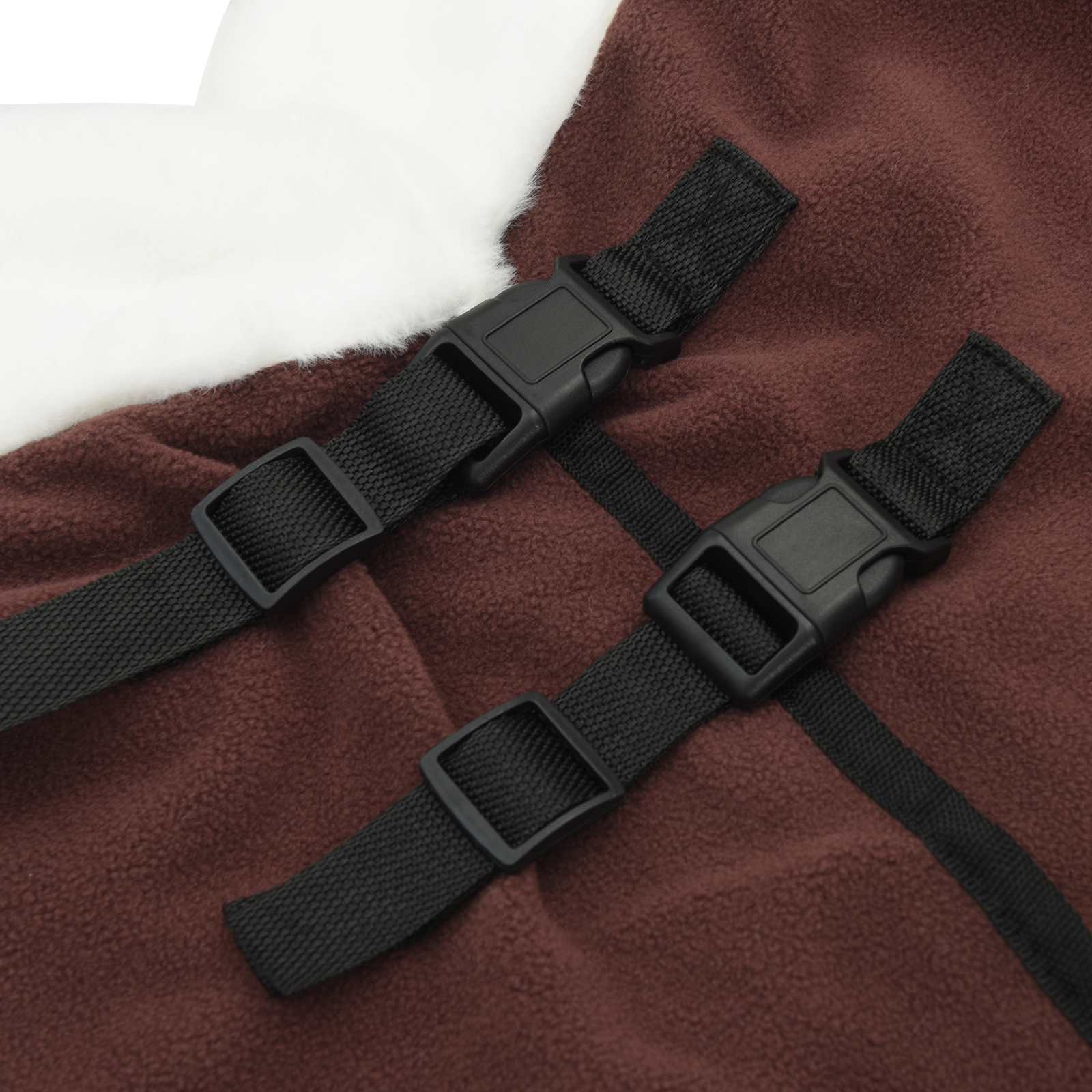 Coperta per Cavalli Marrone Scuro Completo 105 cm Felpa in pile | homemem39