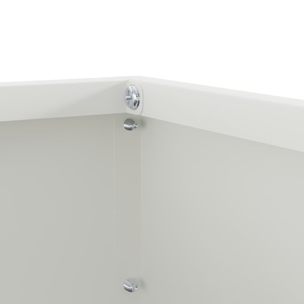 Bordura per Prato 6 pcs Bianco 40 x 40 x 13 cm Acciaio