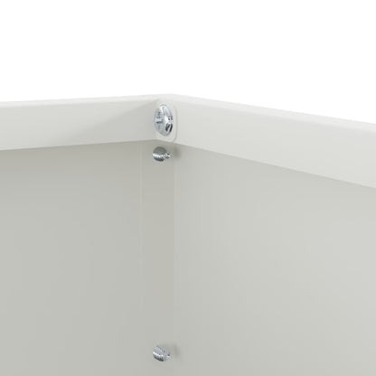 Bordura per Prato 6 pcs Bianco 40 x 40 x 13 cm Acciaio