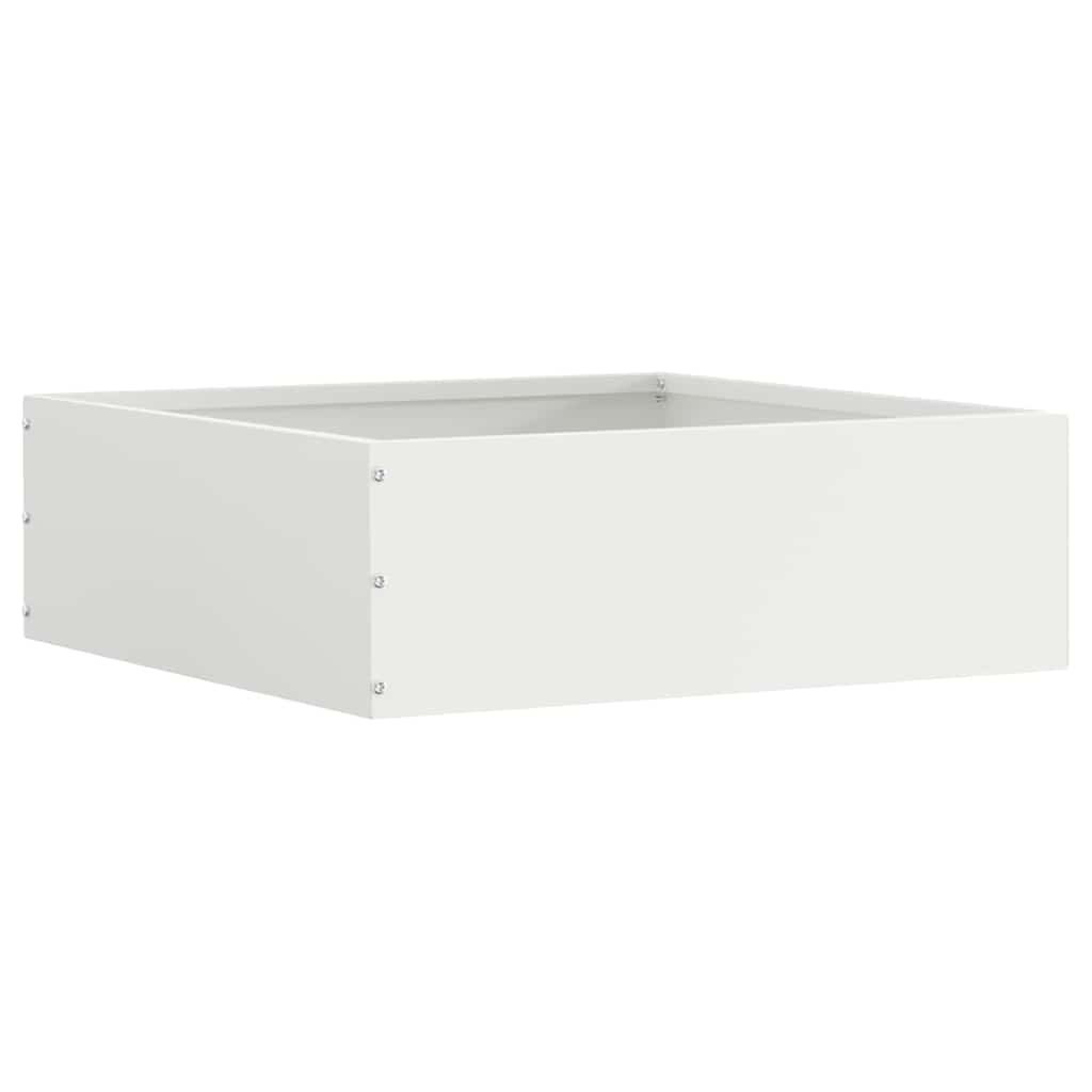 Bordura per Prato 6 pcs Bianco 40 x 40 x 13 cm Acciaio